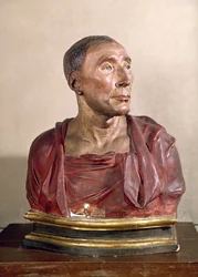 Portrettbyste av condottiere Niccolo da Uzzano (1359-1431) (polykrom terrakotta) (se også 100339 og 228520)